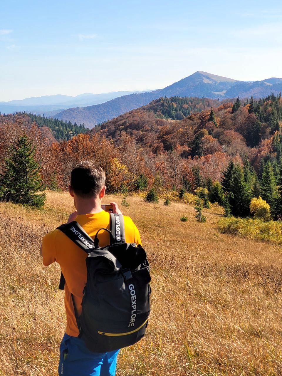 На жаль вершина повністю заросла. Тому якісні краєвиди є трішки нижче по схилу
