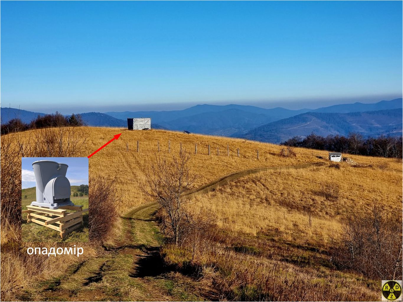 Вимірювач кількості опадів в заказнику Бердо