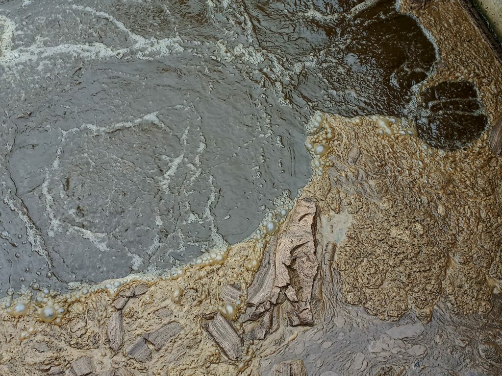 Коли бактерії поїли, активний намул спливає. На даному етапі він ще не сильно смердить