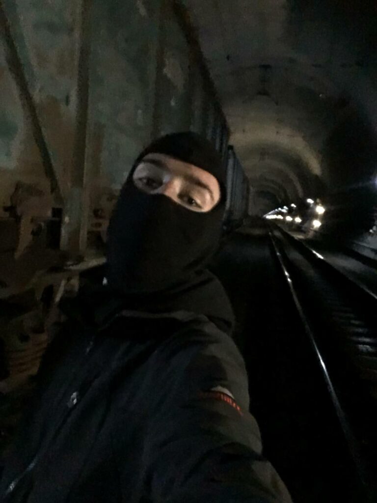 Автор статті в Бескидському тунелі